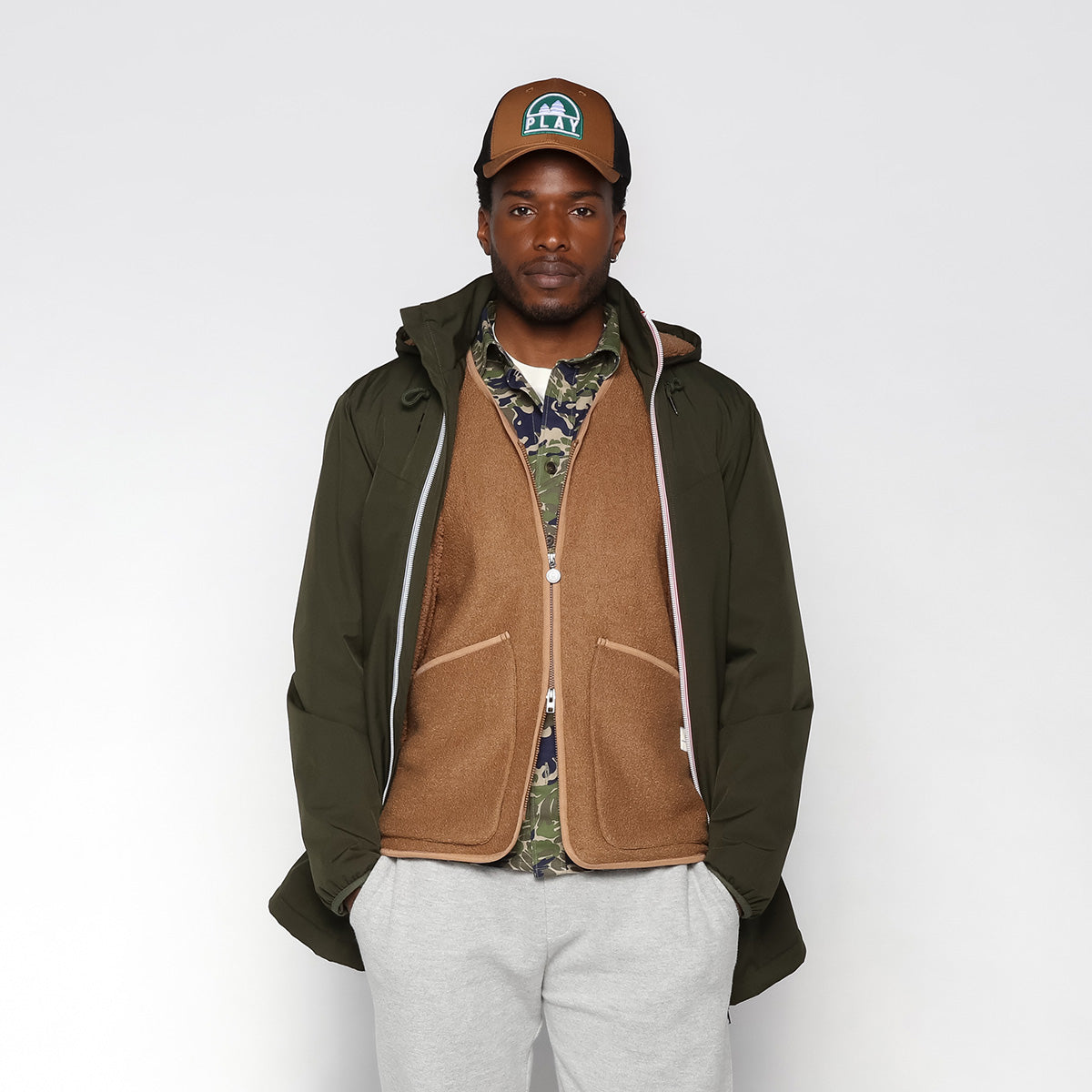 Parka Stormer doublure polaire déperlante vert militaire Homme SERGE BLANCO