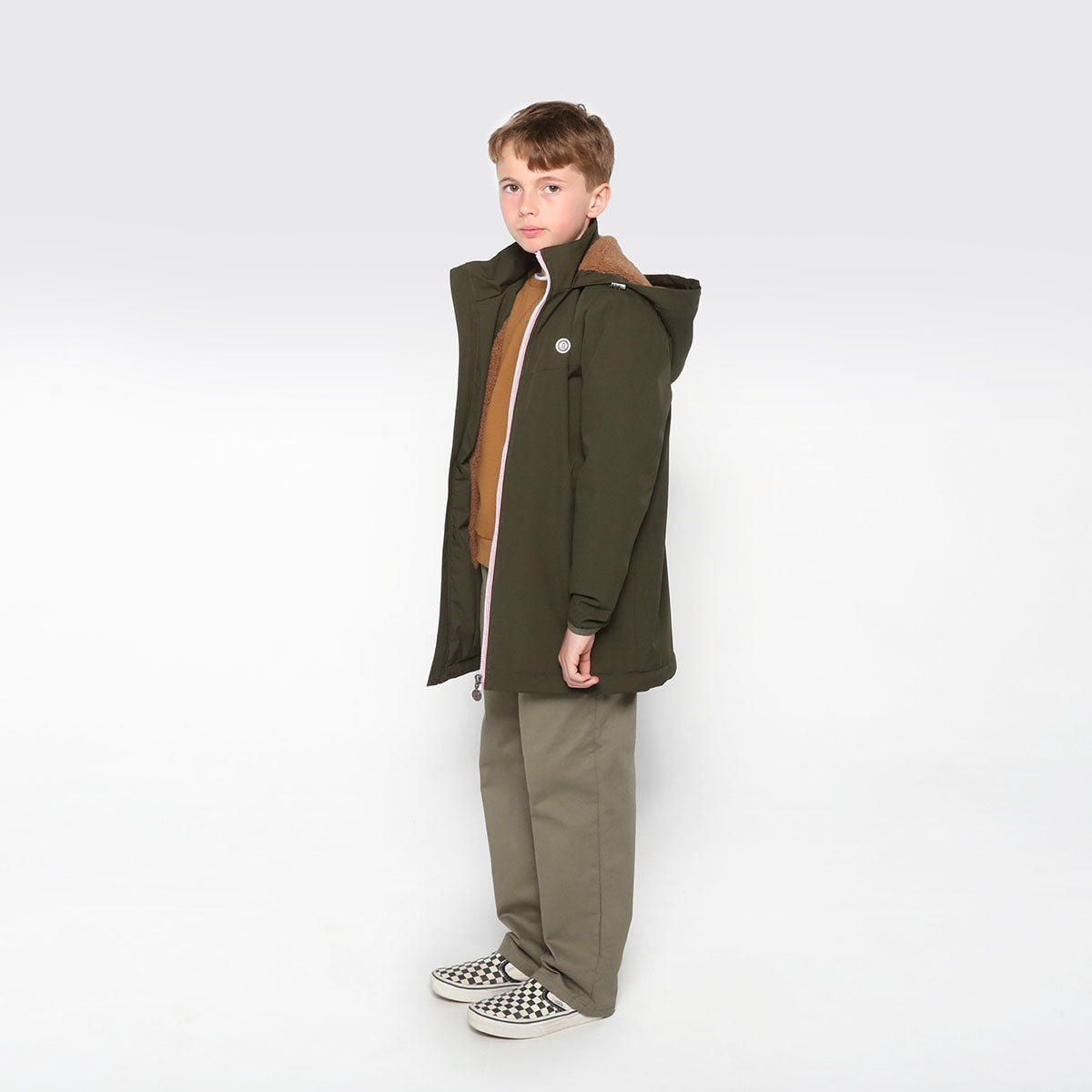 Parka garçon doublure polaire déperlante vert militaire Stormer SERGE BLANCO