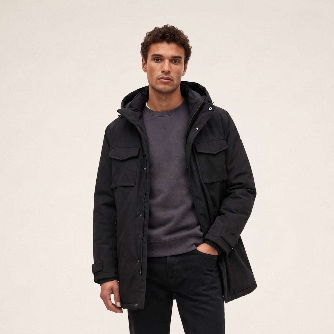 Zwarte winterparka Laurent