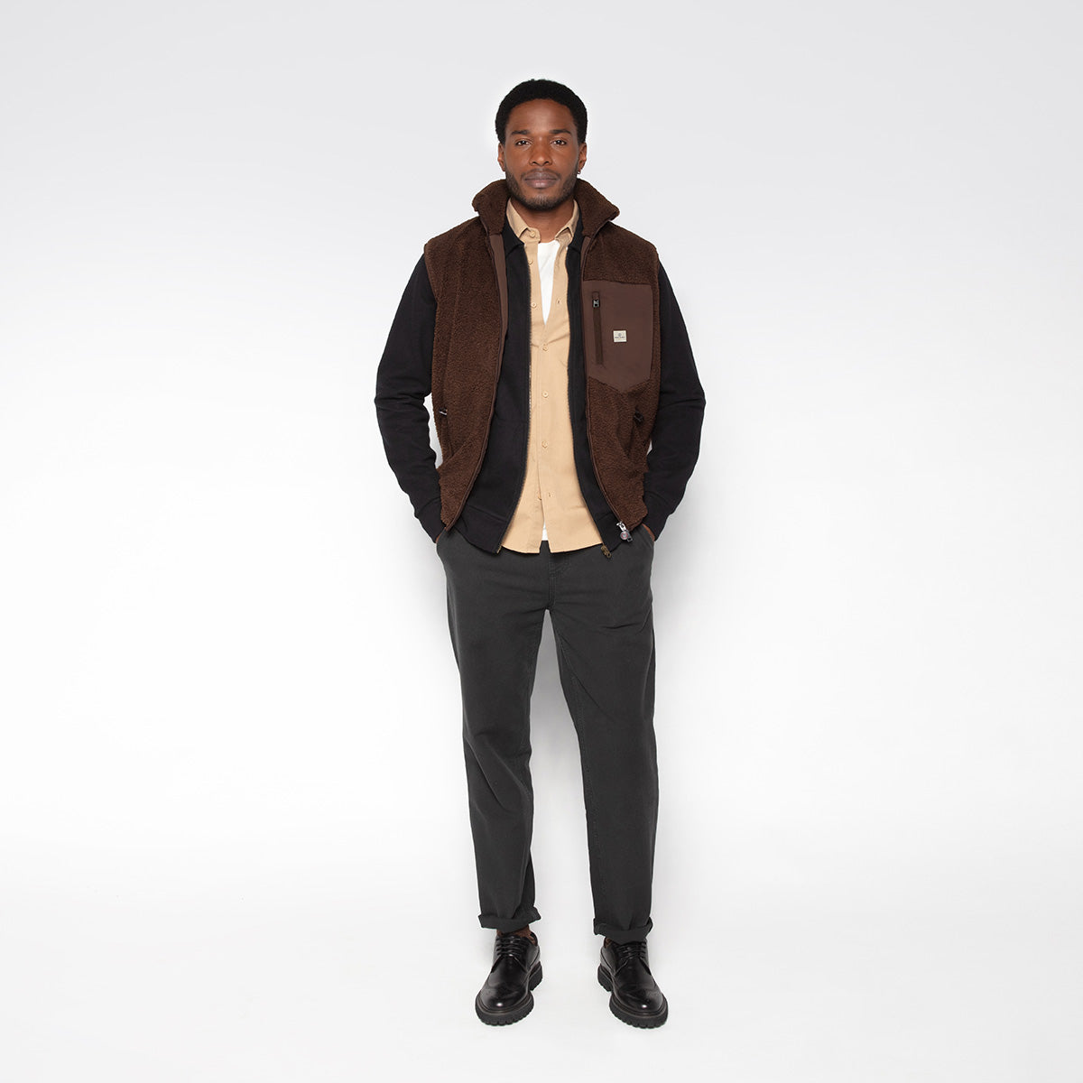 Polaire sans manches marron Montréal homme SERGE BLANCO