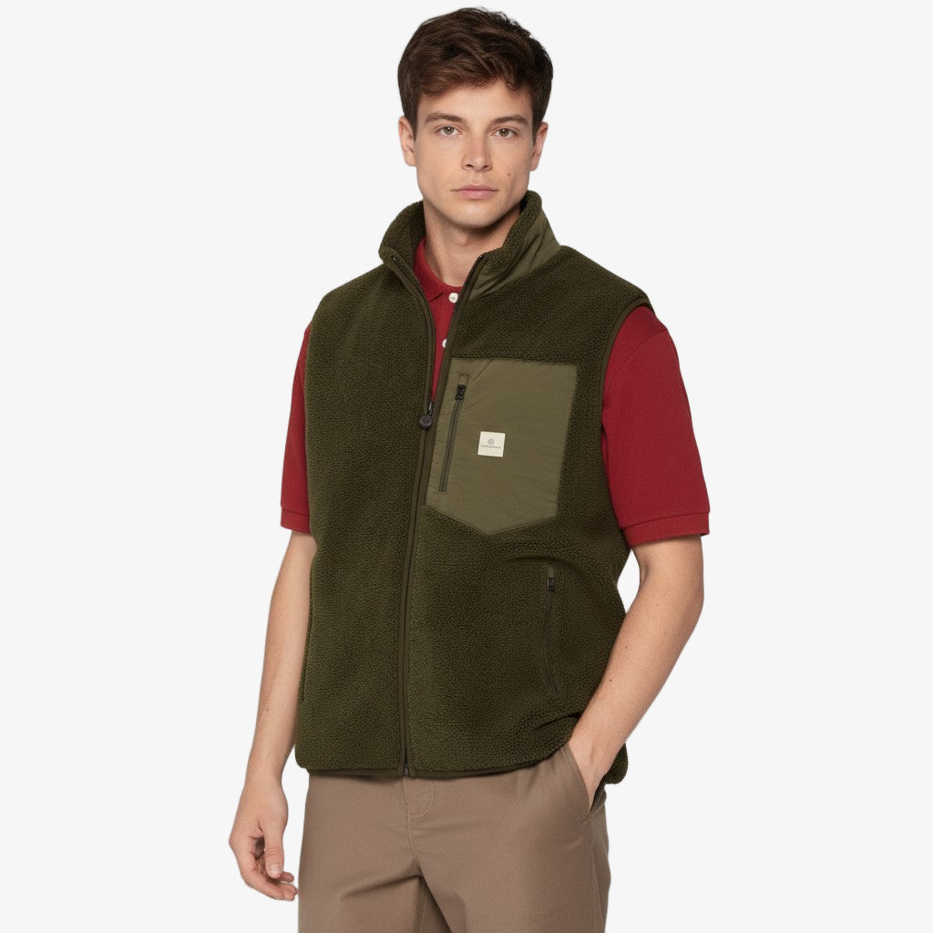 Polaire sans manches vert militaire Montréal homme SERGE BLANCO