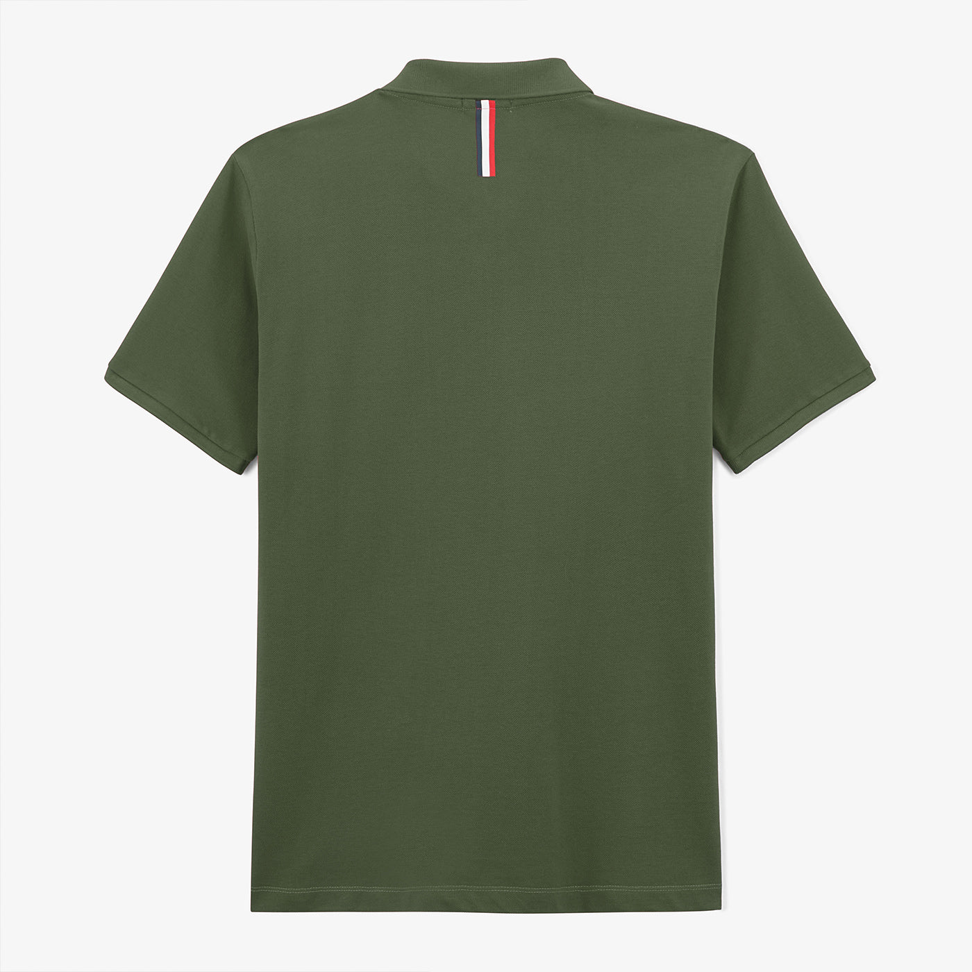 Polo Lucas en maille piqué de coton vert militaire chiné homme serge blanco