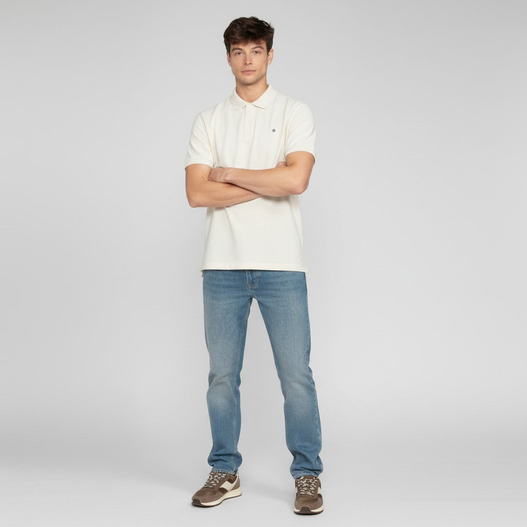 Polo en maille de coton piqué Lucas blanc off-white homme serge blanco