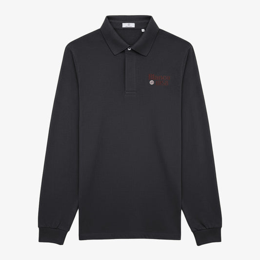 Polo manches longues coton piqué uni anthracite Blanco 1958 homme serge blanco