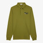 Polo manches longues coton piqué uni bronze Blanco 1958 homme serge blanco