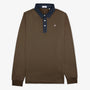 Polo manches longues en coton jersey marron homme serge blanco