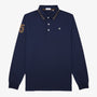 Polo manches longues en coton navy Lounes homme serge blanco