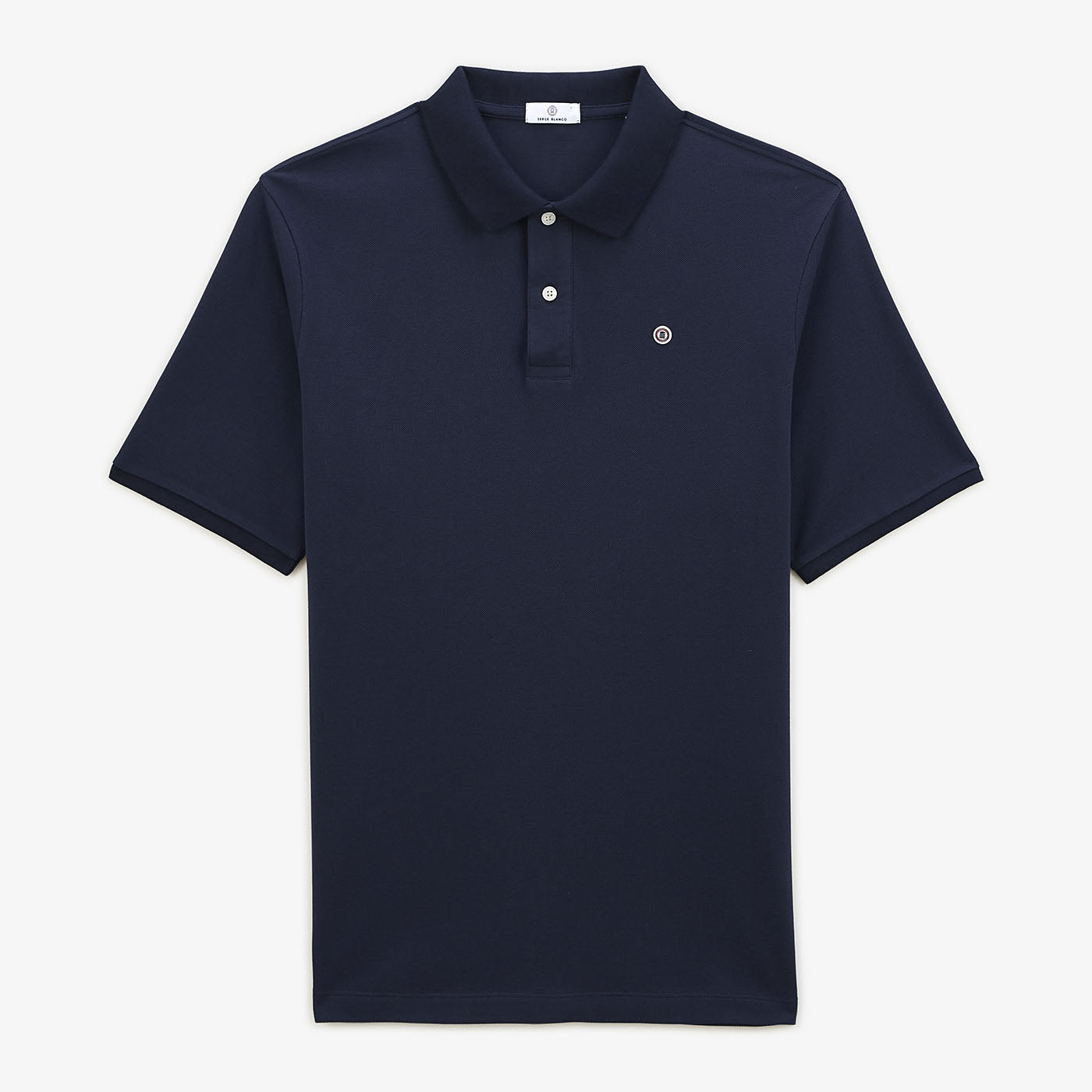 Polo piqué Lucas bleu navy en coton homme serge blanco