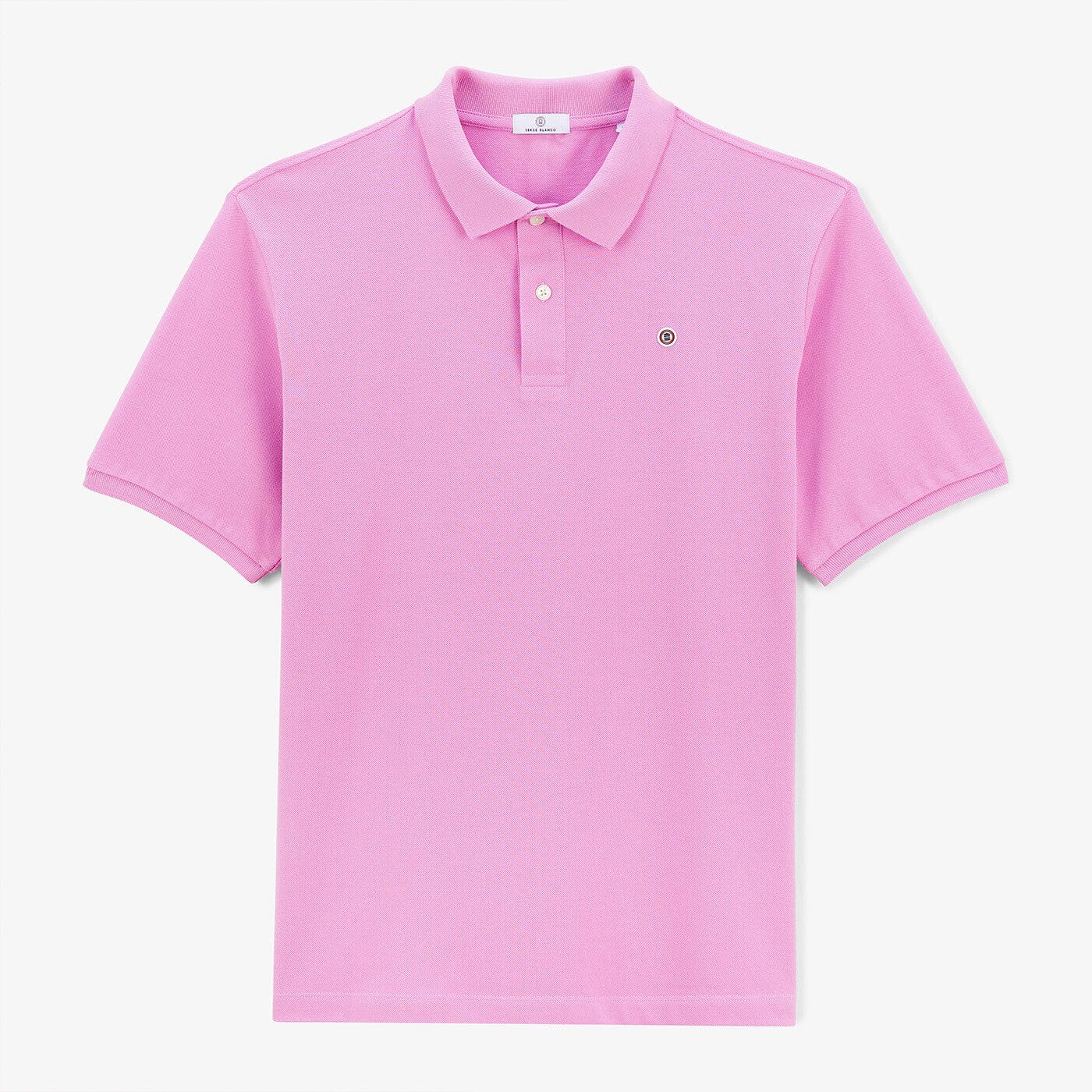 Polo piqué Lucas rose homme serge blanco