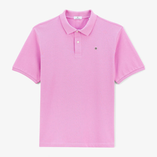 Polo piqué Lucas rose homme serge blanco