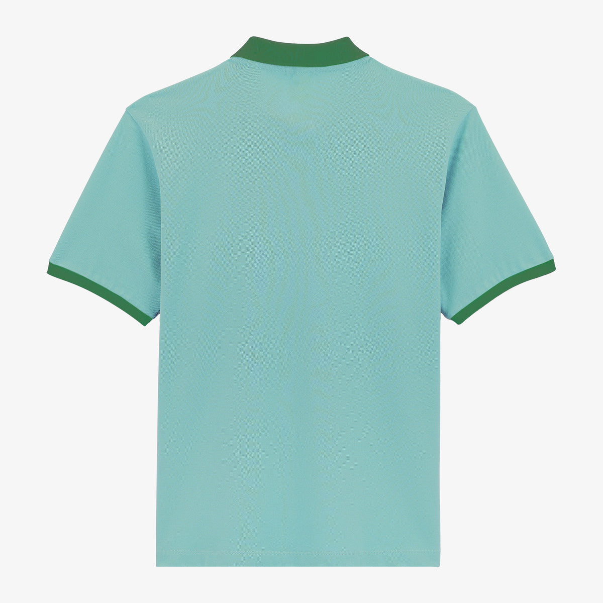 Polo piqué manches courtes en coton bleu glacier col vert sapin homme serge blanco