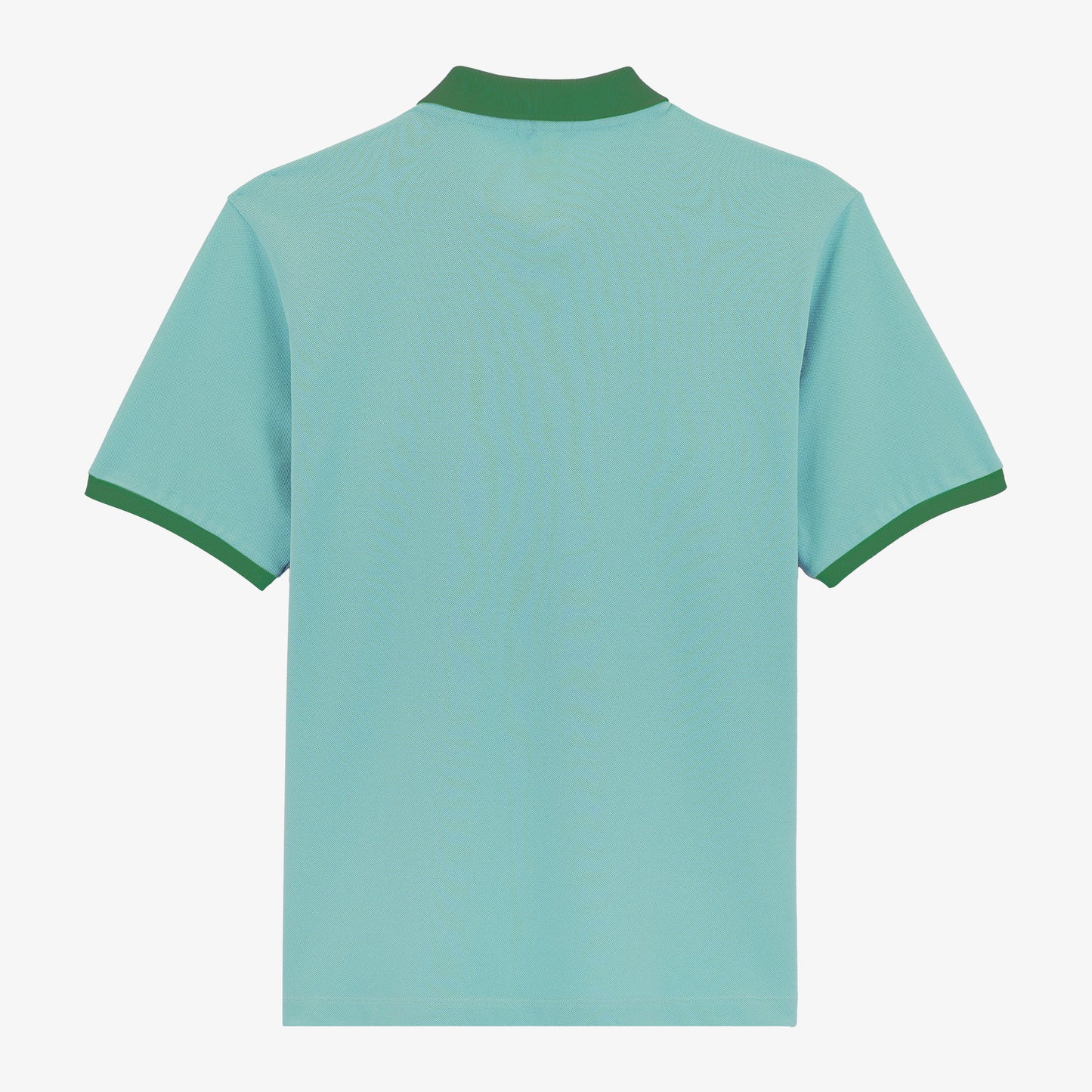 Polo piqué manches courtes en coton bleu glacier col vert sapin homme serge blanco