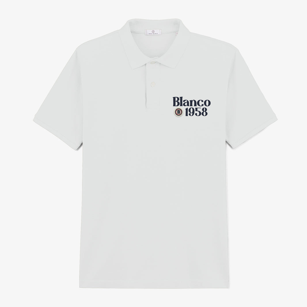Polo de manga corta de algodón Blanco 1958 blanco lirio para hombre SERGE BLANCO