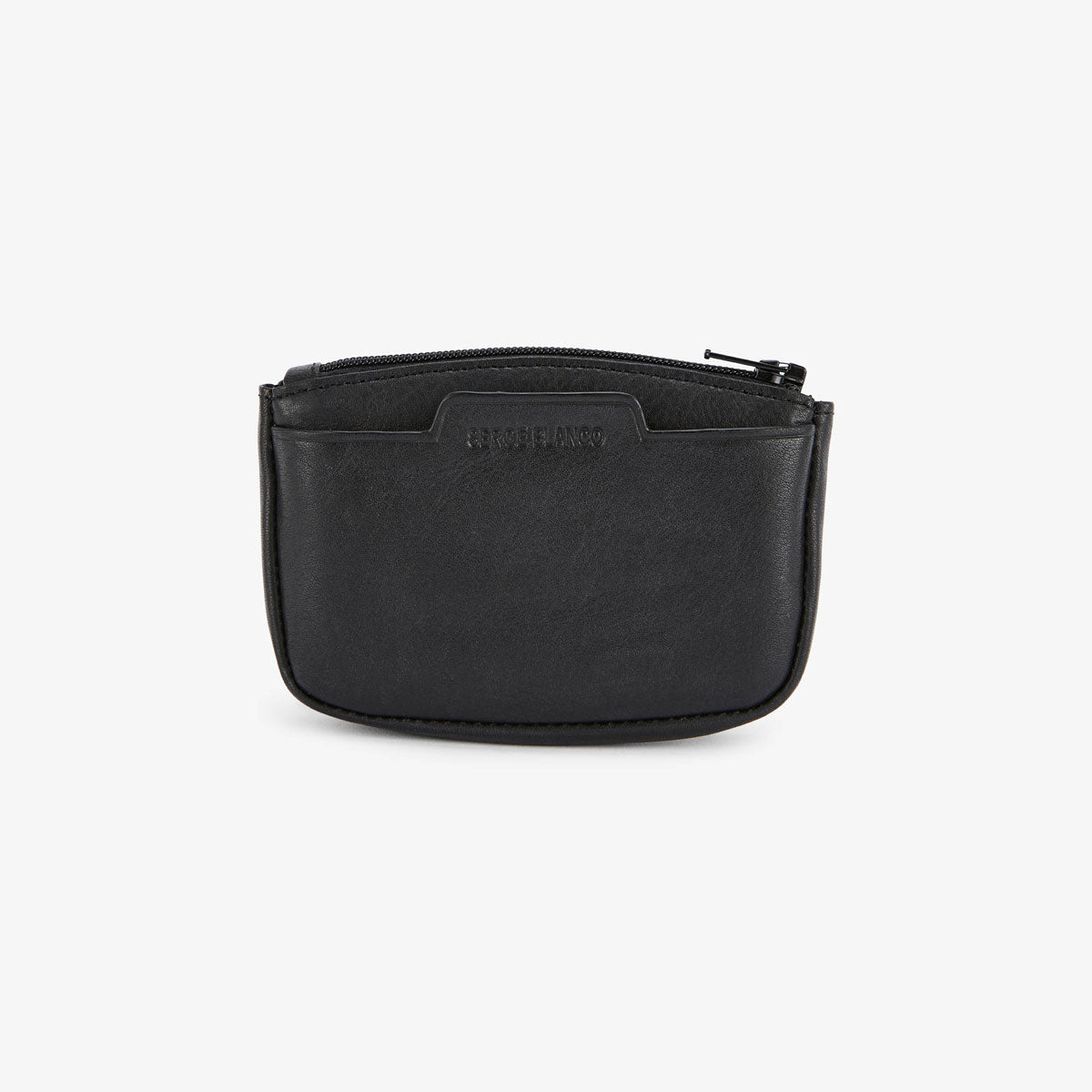 Porte-monnaie a zip en cuir avec logo embosse homme SERGE BLANCO