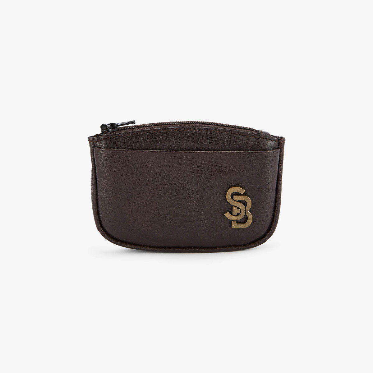 Porte-monnaie en cuir avec zip et logo en metal homme SERGE BLANCO