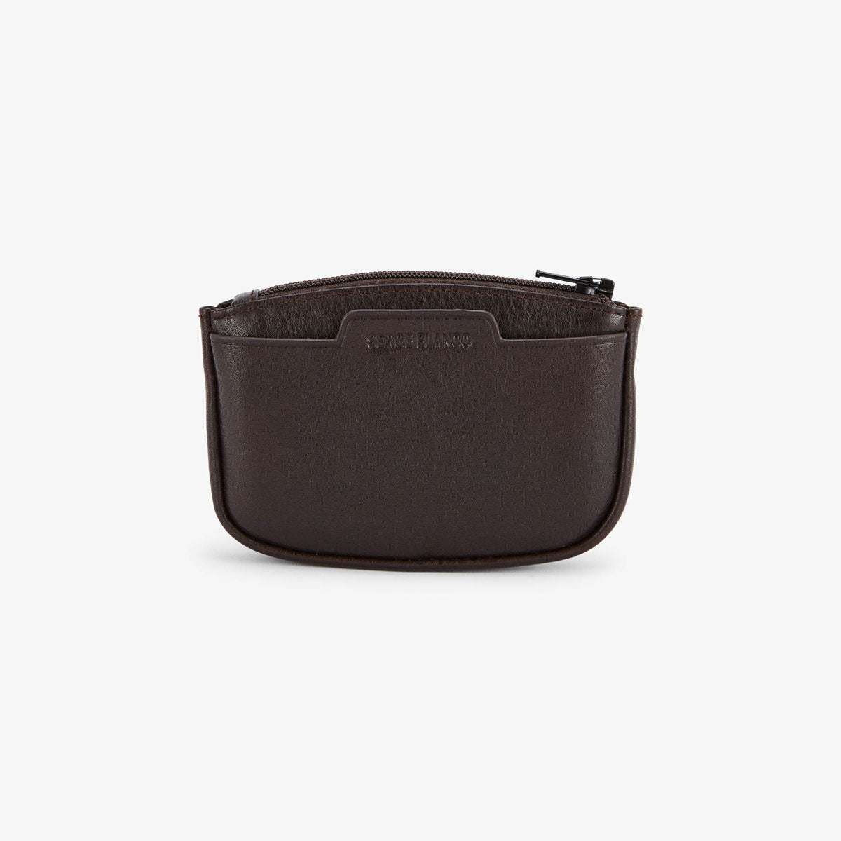 Porte-monnaie en cuir avec zip et logo en metal homme SERGE BLANCO