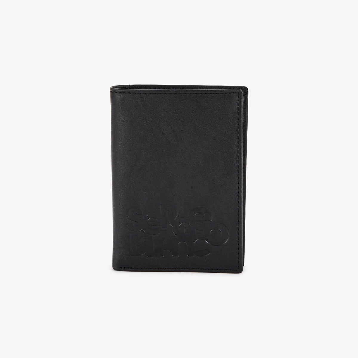 Portefeuille en cuir noir avec logo relief homme SERGE BLANCO