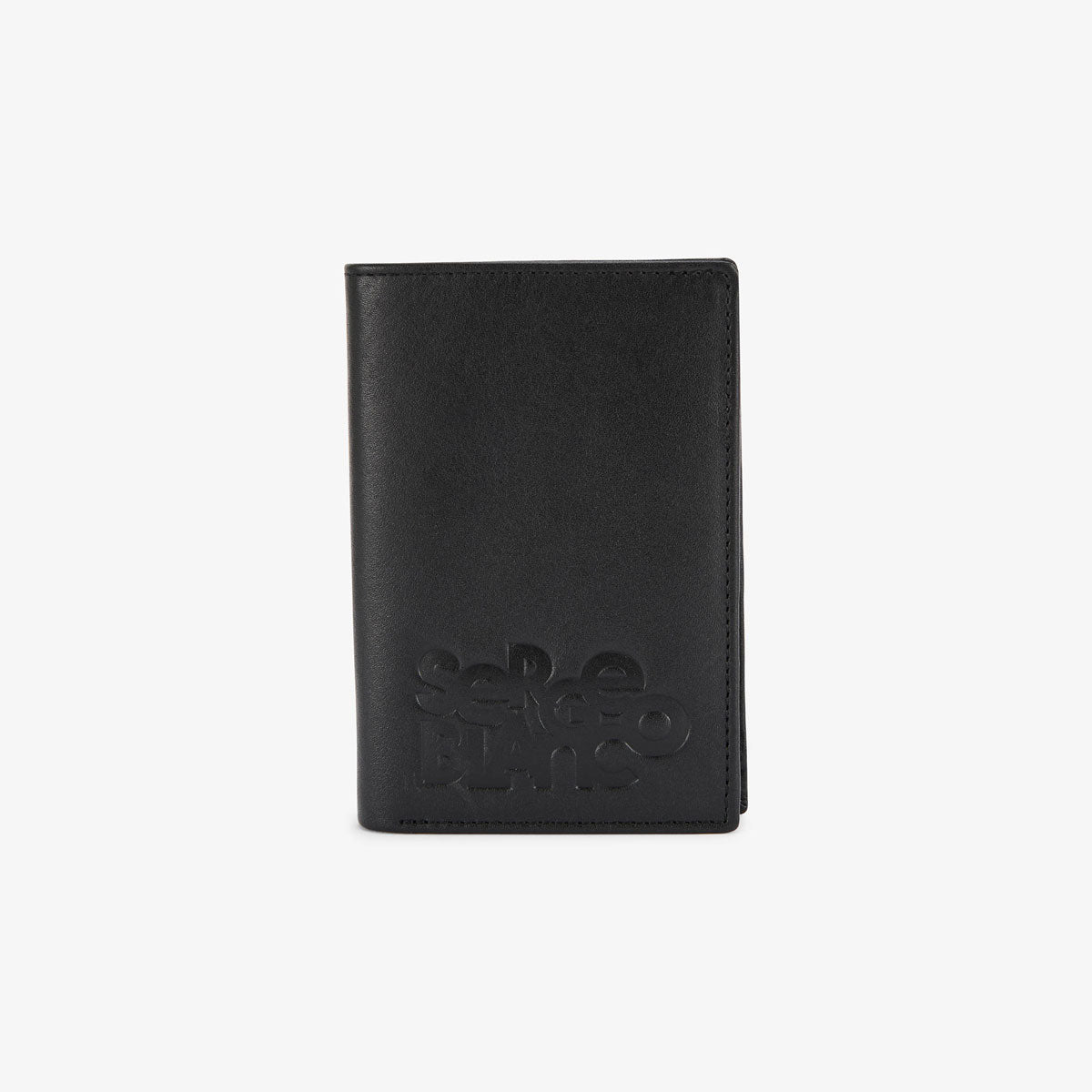  Portefeuille en cuir avec logo embosse noir homme SERGE BLANCO