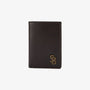 Portefeuille vertical marron en cuir avec logo metal homme SERGE BLANCO