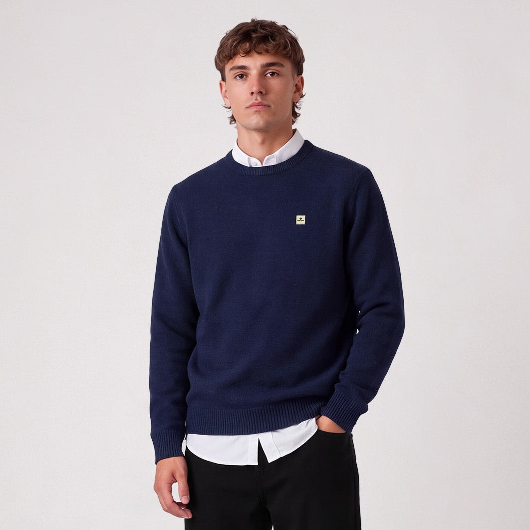 Pull Madani laine col rond bleu indigo SBPLAY