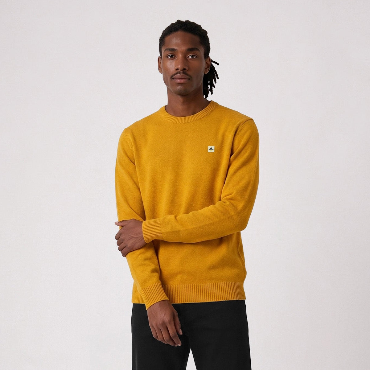 Pull Madani laine col rond jaune SBPLAY