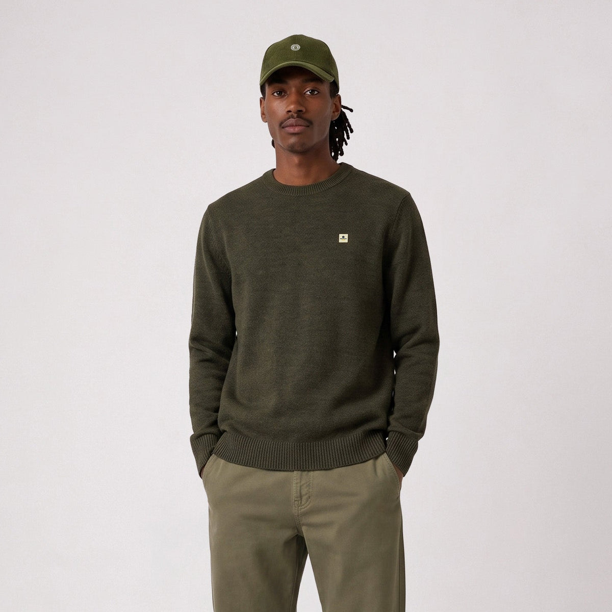 Pull Madani laine col rond vert mousse SBPLAY