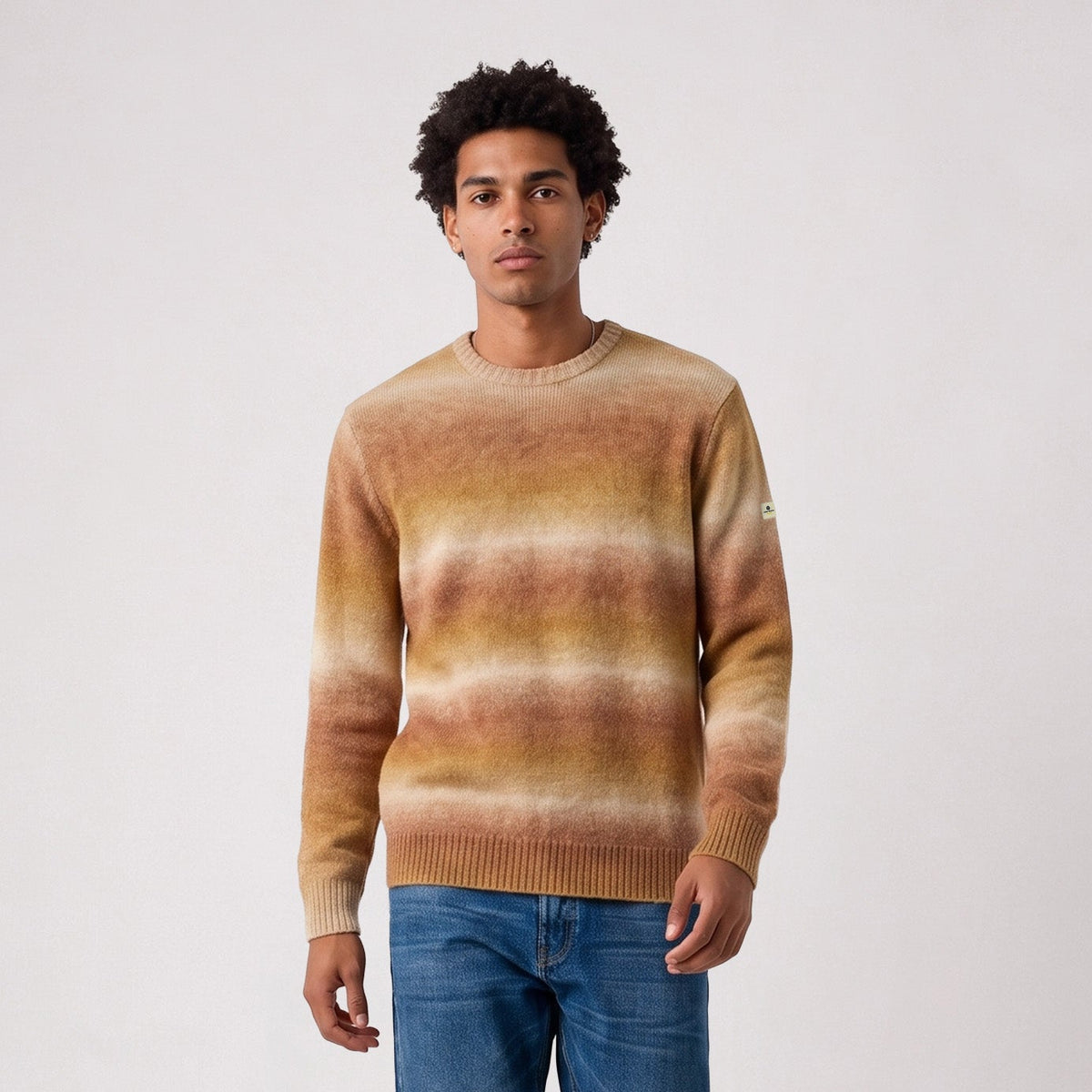 Pull Merlin dégradé col rond caramel SBPLAY