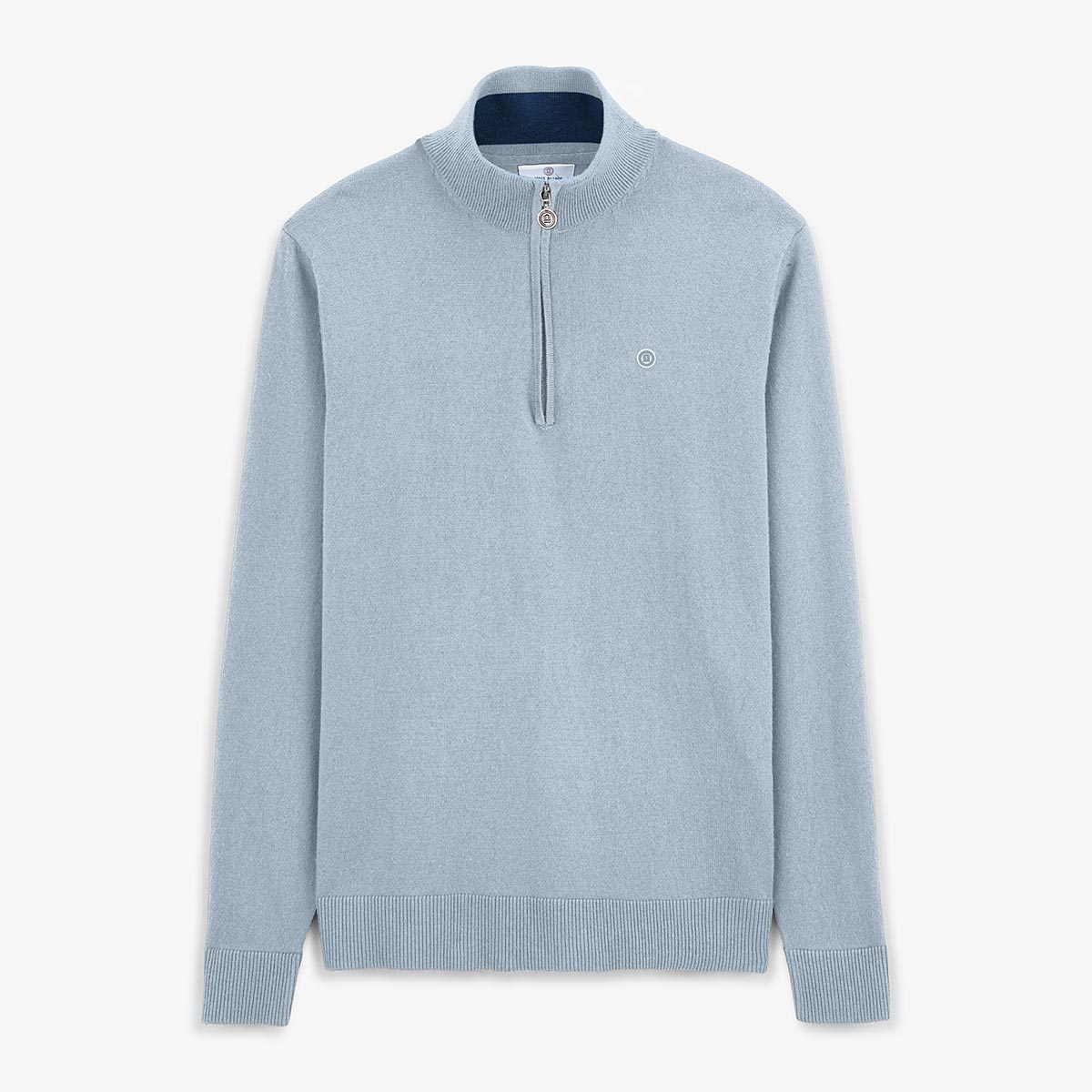 Pull avec col camionneur bleu glacier homme serge blanco