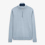 Pull avec col camionneur bleu glacier homme serge blanco