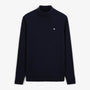 Pull avec col montant en coton et laine bleu dark navy Mica serge blanco