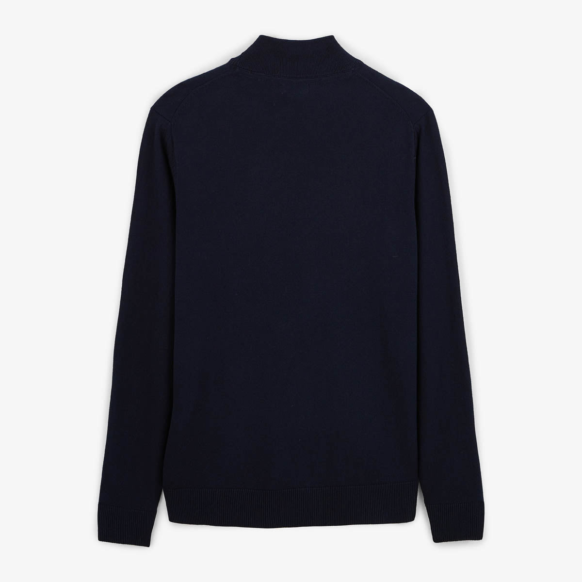 Pull avec col montant en coton et laine bleu dark navy Mica serge blanco