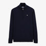 Pull avec col montant zippé bleu dark navy Malo serge blanco
