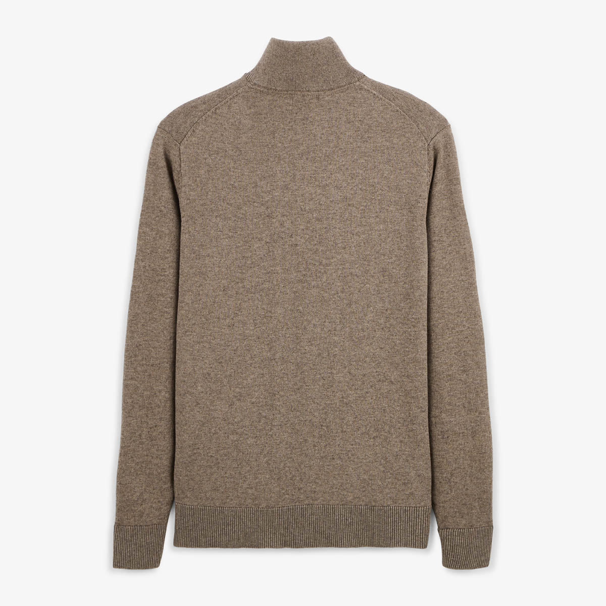 Pullover mit Stehkragen und Reißverschluss in der Farbe „Malo Shitake“ (braun)