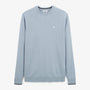 Men's glacier blue crew-neck sweater with ribbed cuffs by SERGE BLANCO