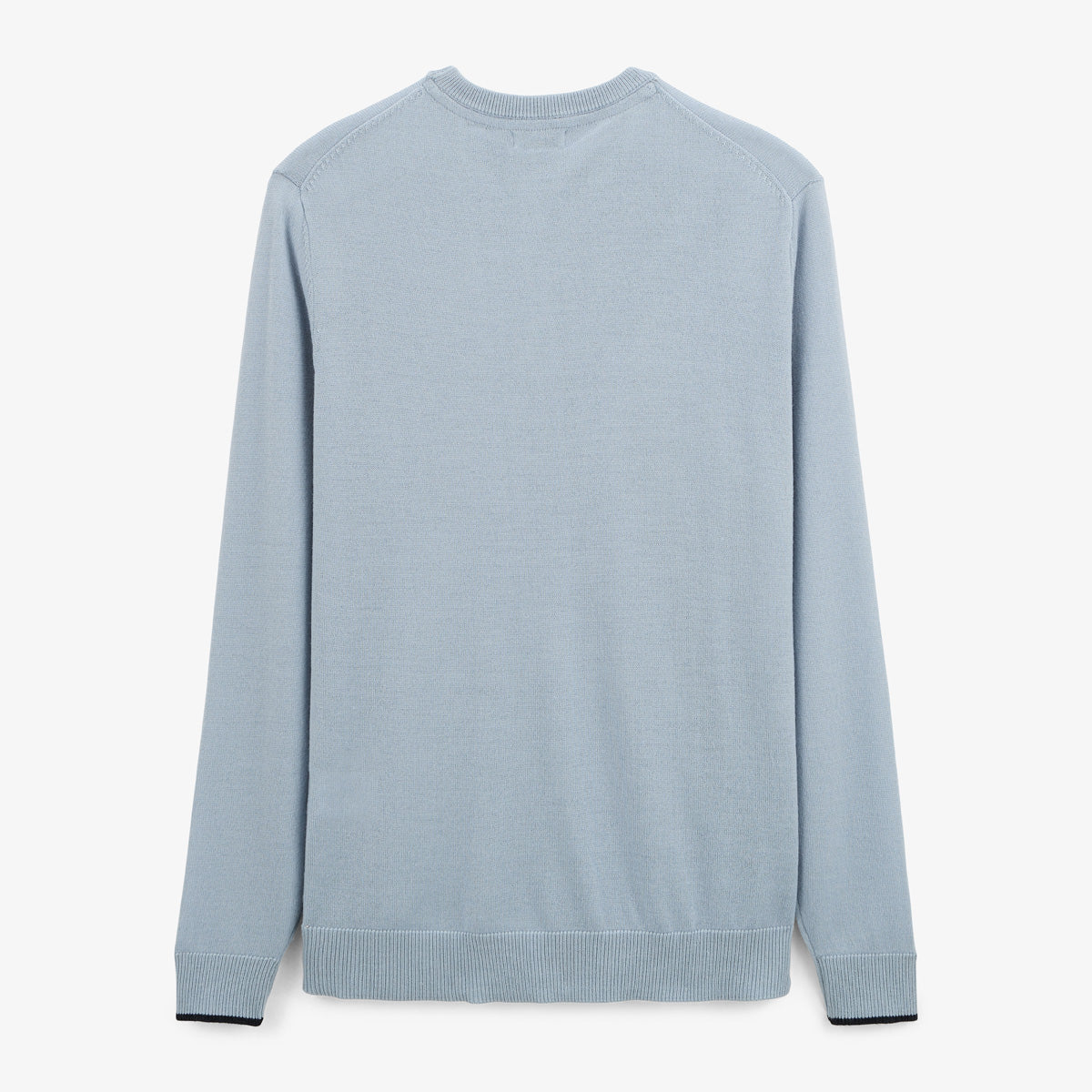 Men's glacier blue crew-neck sweater with ribbed cuffs by SERGE BLANCO