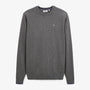 Pull avec col rond avec bande au poignet gris homme serge blanco