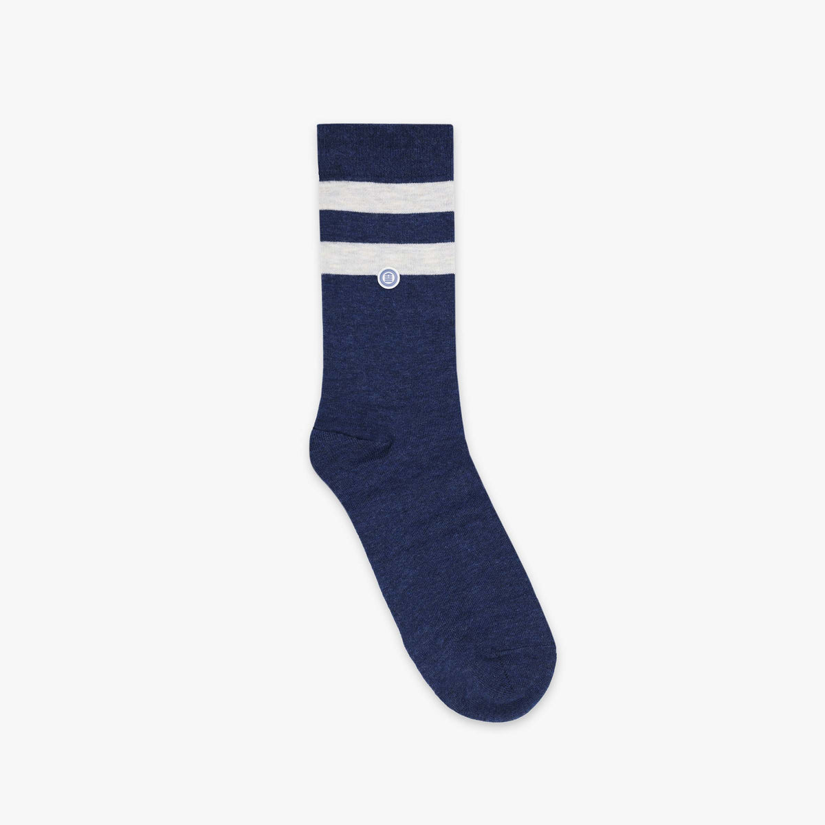 3-pack of solid and striped blue and beige socks