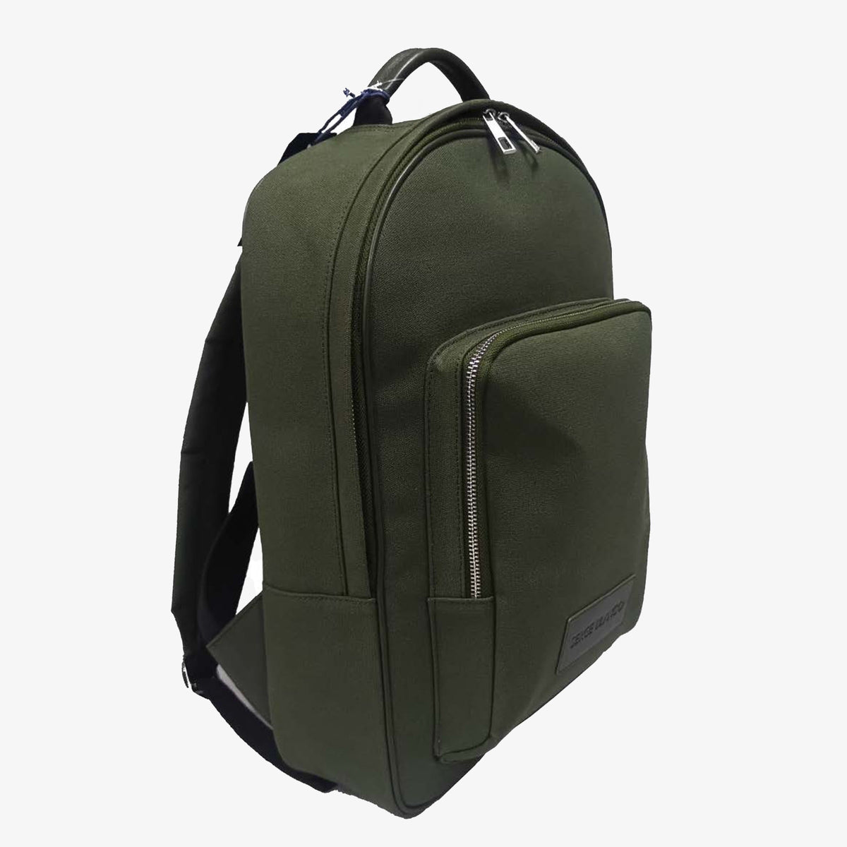 Sac à dos en cuir et toile canvas vert olive foncé Seattle