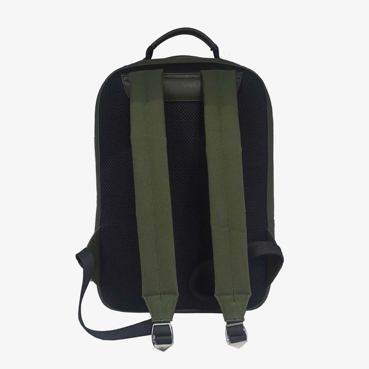 Sac à dos en cuir et toile canvas vert olive foncé Seattle