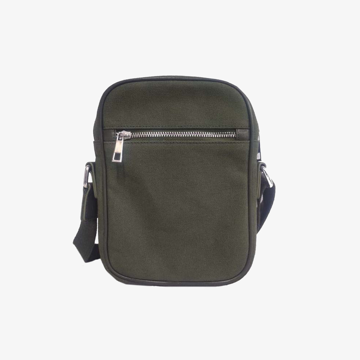 Sacoche bandoulière en cuir et toile canvas vert olive foncé Seattle