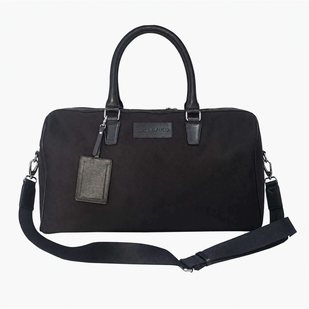 Sac de voyage en cuir et toile canvas noir Seattle