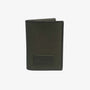 Portefeuille vertical en cuir et toile canvas vert olive foncé Seattle
