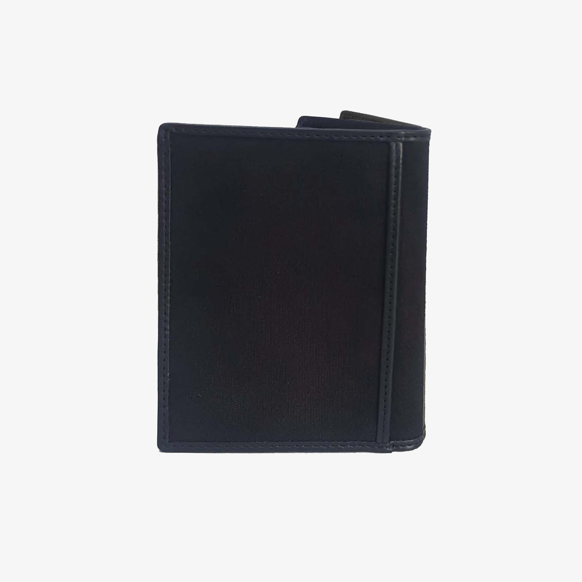 Portefeuille vertical en cuir et toile canvas noir Seattle