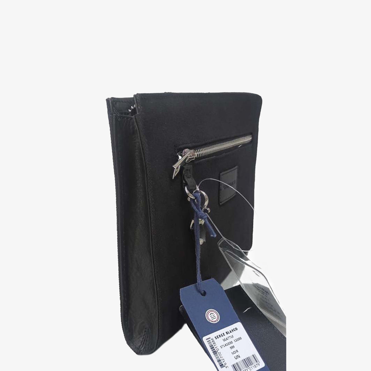 Pochette tablette en cuir et toile canvas noir Seattle