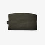 Trousse de toilette en cuir et toile canvas vert olive foncé Seattle