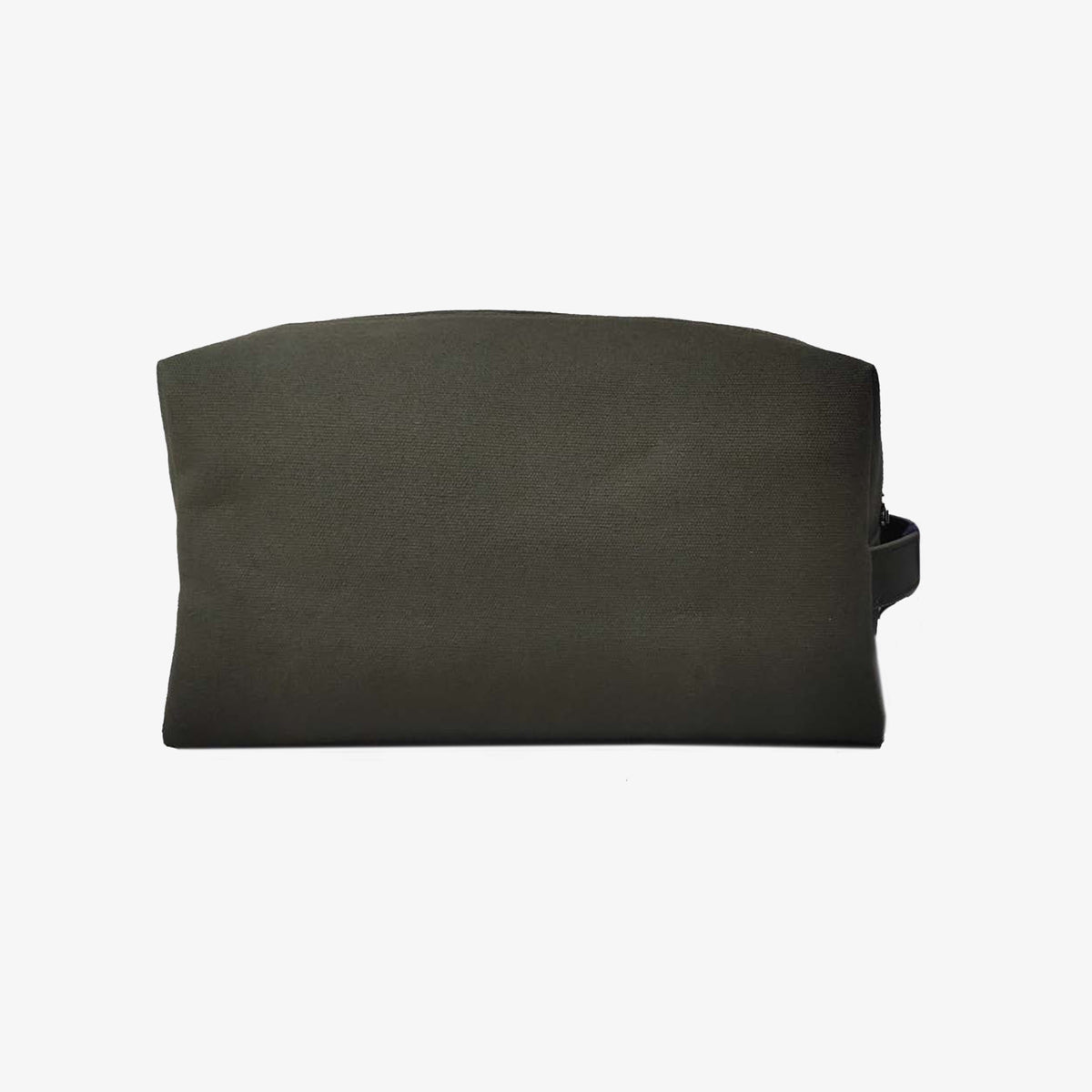 Trousse de toilette en cuir et toile canvas vert olive foncé Seattle