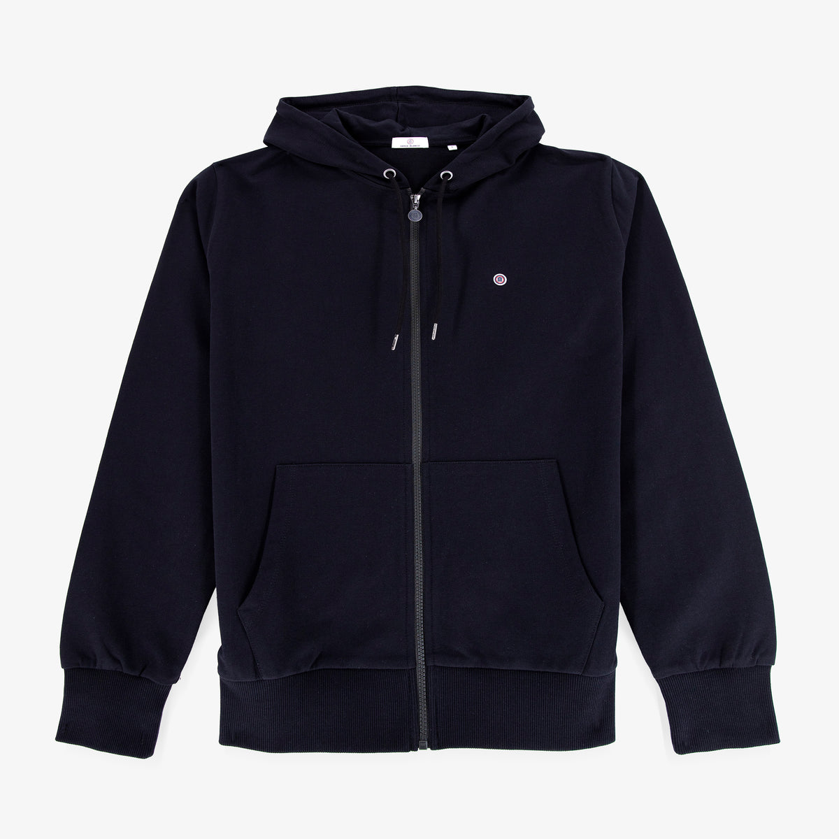 Sweat zippé à capuche Sidney en coton bleu marine