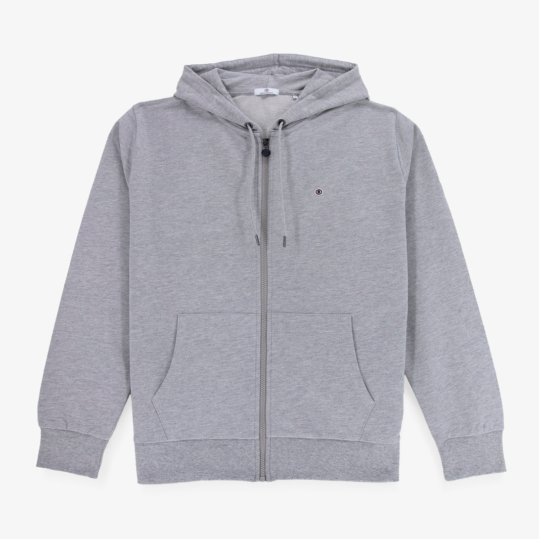 Sweat zippé à capuche Sidney en coton gris