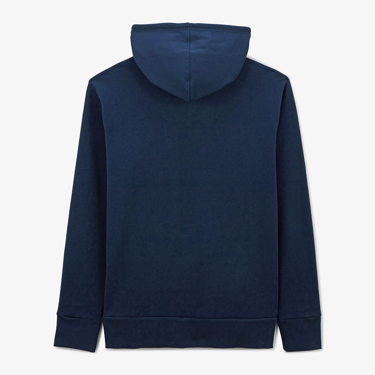 Navy blue hoodie with drawstrings