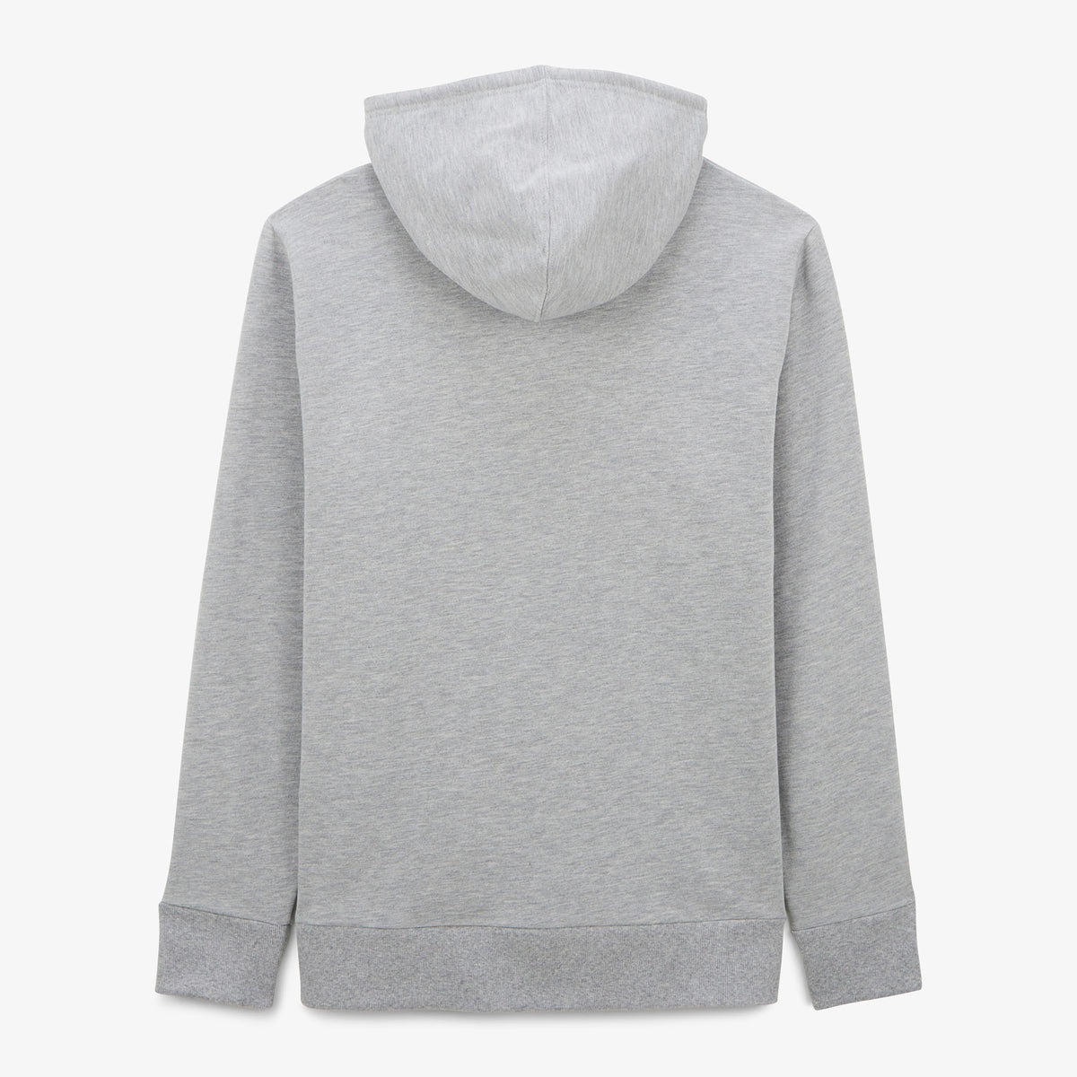 Grey hoodie with drawstrings